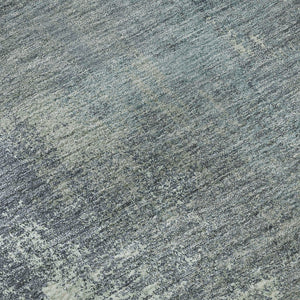 HomeRoots 8' X 8' Sage Ivory and Blue Abstract Round Rug - Washable, UV-Protected, Non-Slip for Family Homes 693189