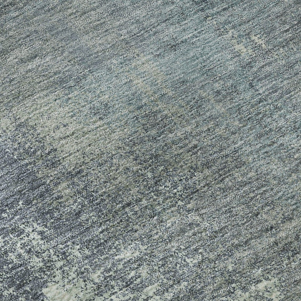 HomeRoots 8' X 8' Sage Ivory and Blue Abstract Round Rug - Washable, UV-Protected, Non-Slip for Family Homes 693189