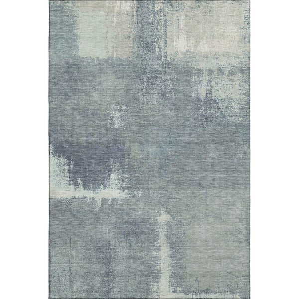 HomeRoots 8' Modern Abstract Washable Area Rug in Sage, Ivory & Blue with UV Protection for Busy Homes 693190