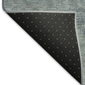 HomeRoots 8' Modern Abstract Washable Area Rug in Sage, Ivory & Blue with UV Protection for Busy Homes 693190