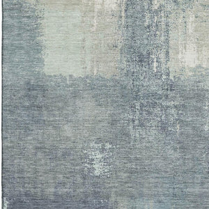 HomeRoots 10' X 14' Sage Ivory & Blue Abstract Area Rug - Washable, UV-Protected, Durable for Busy Homes 693192
