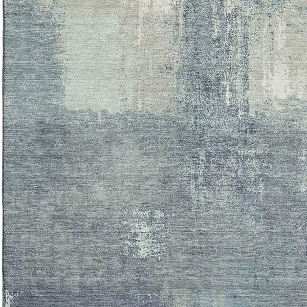 HomeRoots 10' X 14' Sage Ivory & Blue Abstract Area Rug - Washable, UV-Protected, Durable for Busy Homes 693192