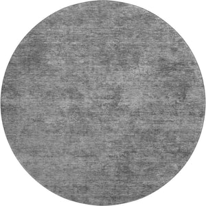 HomeRoots 8' X 8' Stylish Gray and Charcoal Abstract Washable Round Rug with UV Protection for Homes & Pets 693195