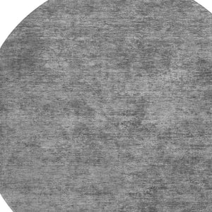 HomeRoots 8' X 8' Stylish Gray and Charcoal Abstract Washable Round Rug with UV Protection for Homes & Pets 693195