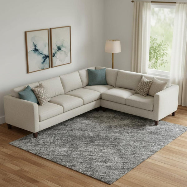 HomeRoots 9' X 12' Gray And Charcoal Abstract Area Rug - Modern, Washable, Stain-Resistant, UV Protected Design 693197