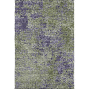 HomeRoots 9' X 12' Olive Green & Purple Abstract Washable Area Rug – UV Protected, Stain-Resistant & Stylish! 693203