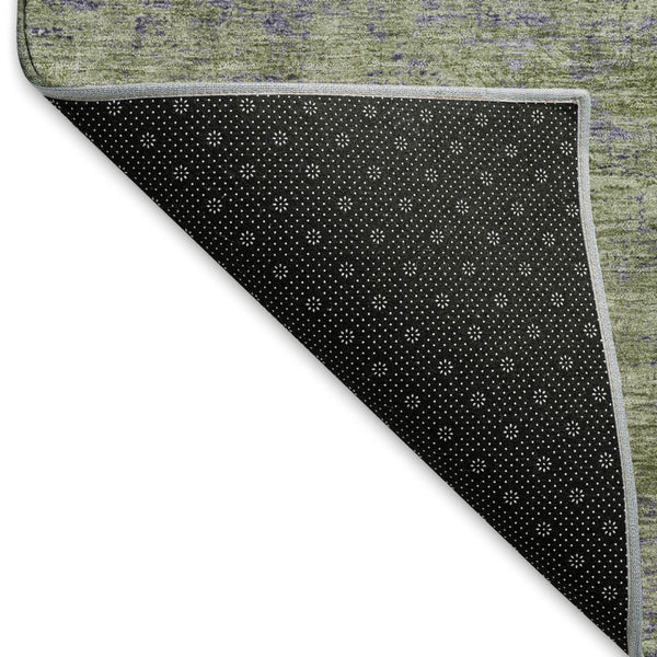 HomeRoots 9' X 12' Olive Green & Purple Abstract Washable Area Rug – UV Protected, Stain-Resistant & Stylish! 693203