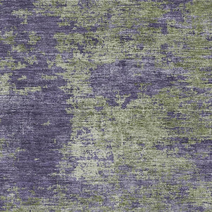 HomeRoots 9' X 12' Olive Green & Purple Abstract Washable Area Rug – UV Protected, Stain-Resistant & Stylish! 693203