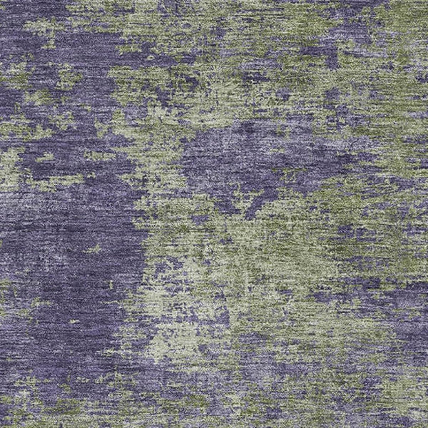 HomeRoots 9' X 12' Olive Green & Purple Abstract Washable Area Rug – UV Protected, Stain-Resistant & Stylish! 693203