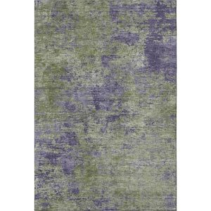 HomeRoots 9' X 12' Olive Green & Purple Abstract Washable Area Rug – UV Protected, Stain-Resistant & Stylish! 693203