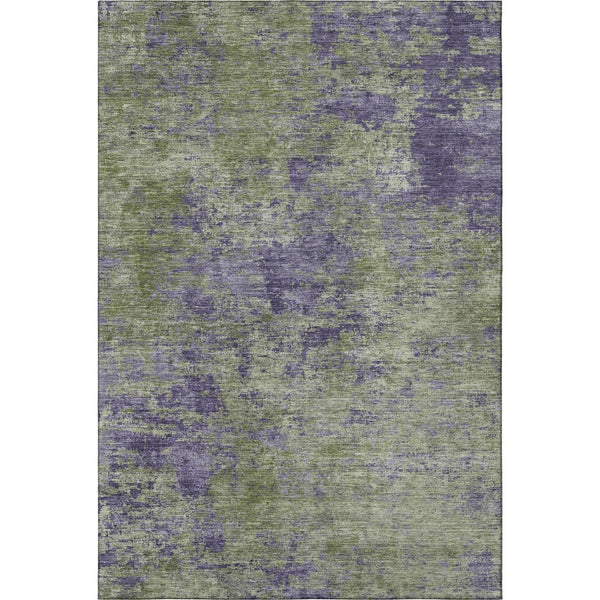 HomeRoots 9' X 12' Olive Green & Purple Abstract Washable Area Rug – UV Protected, Stain-Resistant & Stylish! 693203