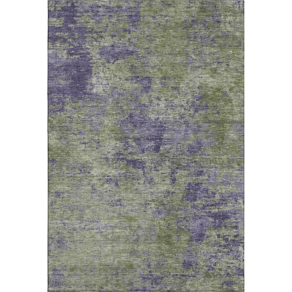 HomeRoots 10' X 14' Olive Green & Purple Abstract Area Rug – UV Protected, Stain Resistant, Easy Care Design! 693204