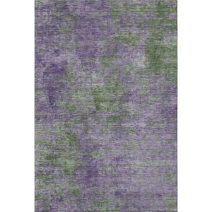 HomeRoots 8' Vibrant Purple and Green Abstract Area Rug - Washable, UV Protected, Perfect for High-Traffic Homes! 693208