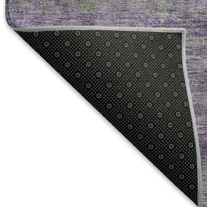 HomeRoots 9' X 12' Purple and Green Abstract Area Rug - Washable, UV-Protected, Durable for High-Traffic Homes 693209