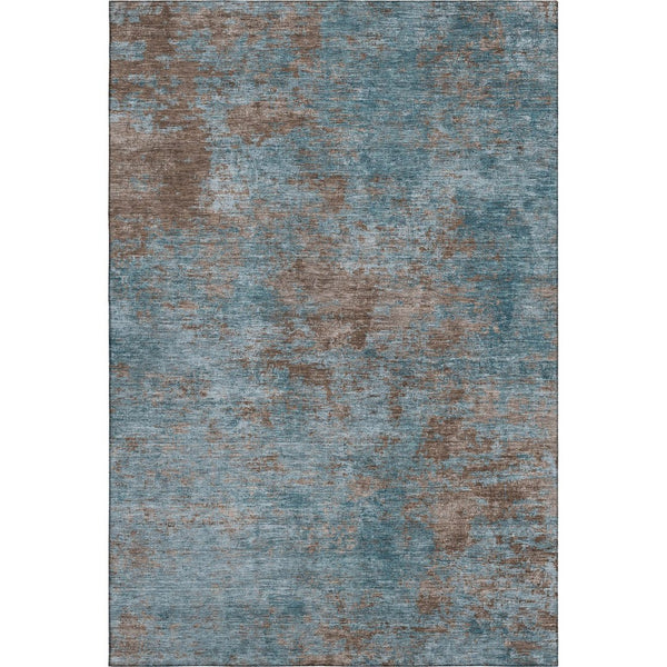 HomeRoots 10' X 14' Teal and Brown Abstract Area Rug - Stylish, Washable, UV-Protected for Busy Homes! 693216