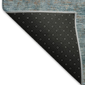 HomeRoots 10' X 14' Teal and Brown Abstract Area Rug - Stylish, Washable, UV-Protected for Busy Homes! 693216