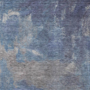 HomeRoots 5' Modern Blue Gray Silver Abstract Washable Area Rug with UV Protection & Stain Resistance 693218