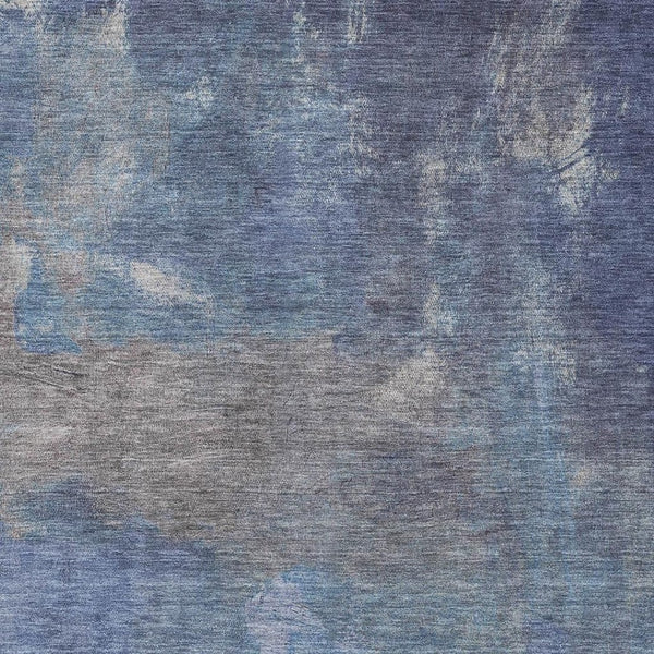 HomeRoots 9' X 12' Blue Gray Silver Abstract Area Rug – Durable, Washable, UV Resistant for Modern Living Spaces 693221