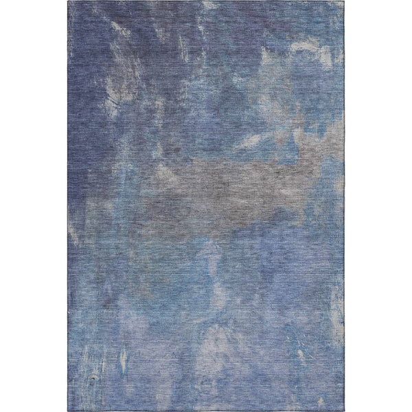 HomeRoots 10' Blue Gray & Silver Abstract Area Rug - Washable, UV-Protected, Soft, Durable for High-Traffic Areas 693222