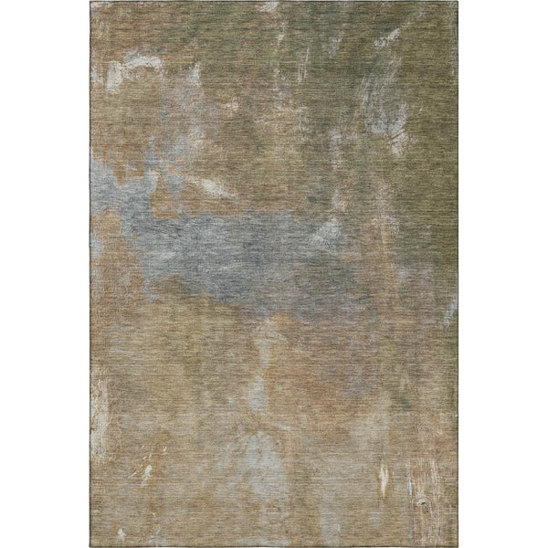 HomeRoots 5' X 8' Stylish Copper & Gray Abstract Area Rug - Washable, UV Protected, Perfect for High Traffic Spaces! 693224