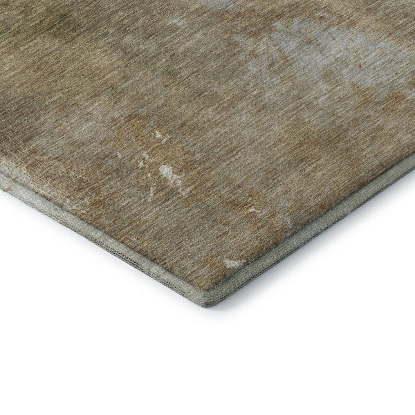 HomeRoots 5' X 8' Stylish Copper & Gray Abstract Area Rug - Washable, UV Protected, Perfect for High Traffic Spaces! 693224