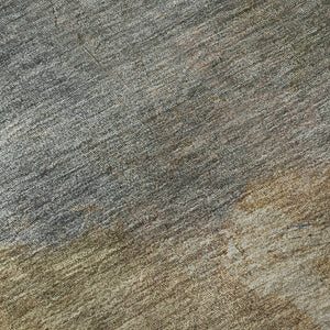 HomeRoots 5' X 8' Stylish Copper & Gray Abstract Area Rug - Washable, UV Protected, Perfect for High Traffic Spaces! 693224