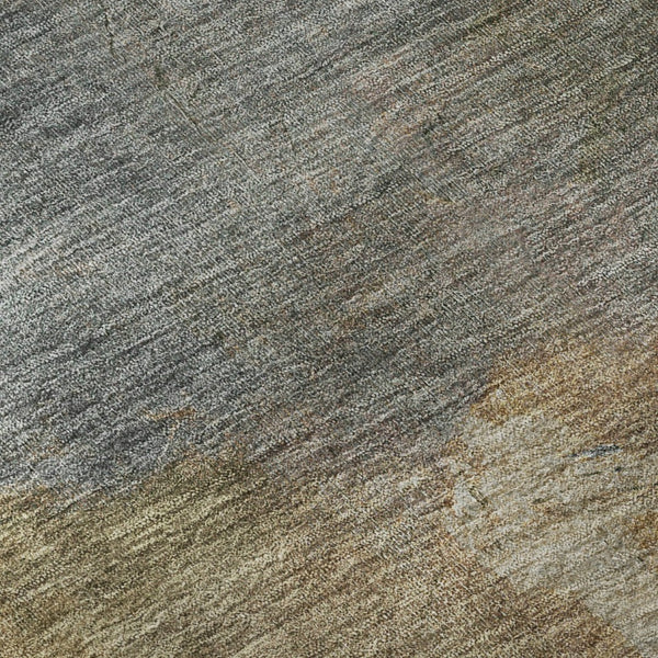 HomeRoots 5' X 8' Stylish Copper & Gray Abstract Area Rug - Washable, UV Protected, Perfect for High Traffic Spaces! 693224