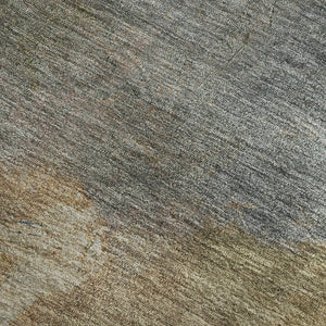 HomeRoots 5' X 8' Stylish Copper & Gray Abstract Area Rug - Washable, UV Protected, Perfect for High Traffic Spaces! 693224