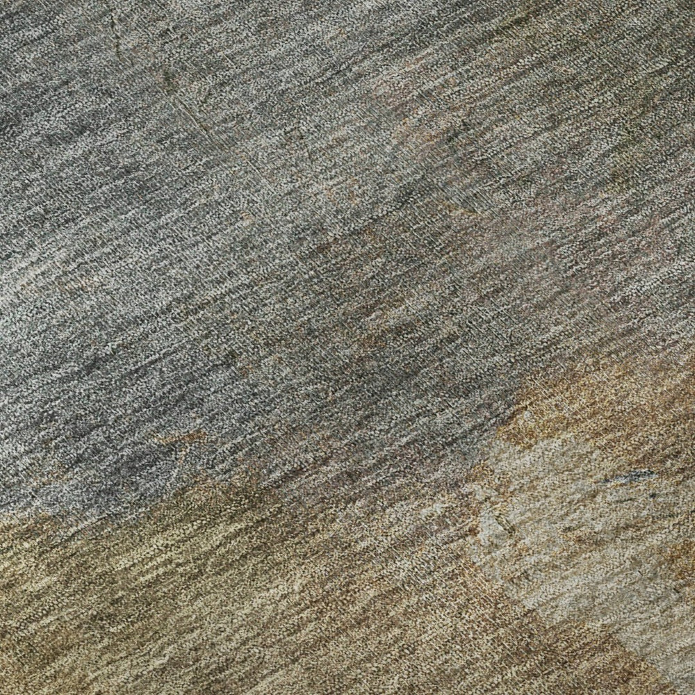 HomeRoots 10' X 14' Copper & Gray Abstract Area Rug - Washable, UV Protected, Stain Resistant for Modern Spaces 693228