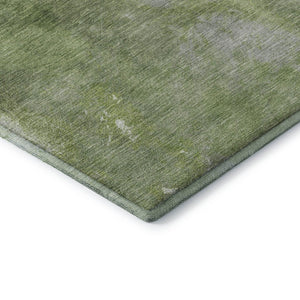 HomeRoots 5' X 8' Green and Gray Abstract Washable Area Rug - UV Protected, Stain Resistant & Non-Slip Design 693230