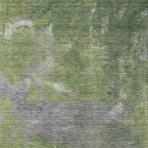 HomeRoots 5' X 8' Green and Gray Abstract Washable Area Rug - UV Protected, Stain Resistant & Non-Slip Design 693230