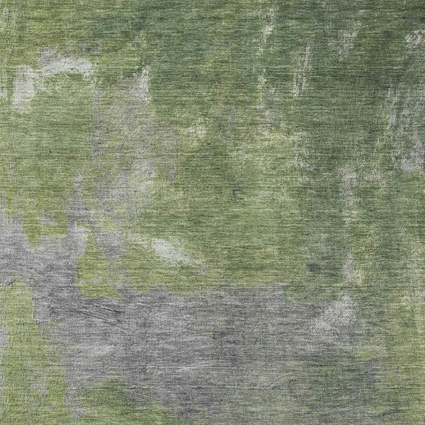 HomeRoots 5' X 8' Green and Gray Abstract Washable Area Rug - UV Protected, Stain Resistant & Non-Slip Design 693230