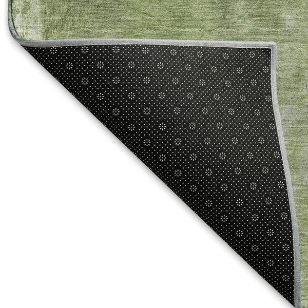 HomeRoots 8' Abstract Green and Gray Washable Area Rug with UV Protection, Stain Resistance & Non-Slip Backing 693232