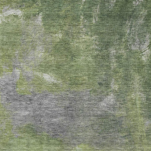 HomeRoots 10' X 14' Green And Gray Abstract Area Rug - Durable, Stain Resistant, UV Protected for Modern Spaces 693234