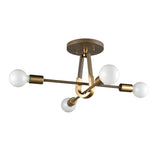 Sabine 20'' Wide 4-Light Semi Flush Mount - Pecan with Brushed Gold 69324/4 Elk Lighting