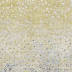 HomeRoots 5' X 8' Gold Ivory Gray Polka Dot Washable Area Rug - UV Resistant, Soft, Durable & Stylish Decor 693242