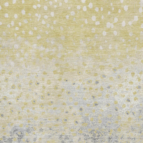 HomeRoots 5' X 8' Gold Ivory Gray Polka Dot Washable Area Rug - UV Resistant, Soft, Durable & Stylish Decor 693242