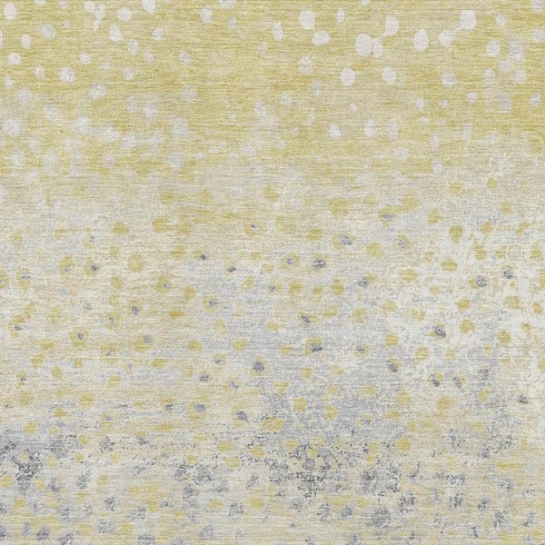 HomeRoots 8' Gold Ivory and Gray Polka Dot Washable Area Rug - UV Protection, Non-Slip, Perfect for Families! 693244
