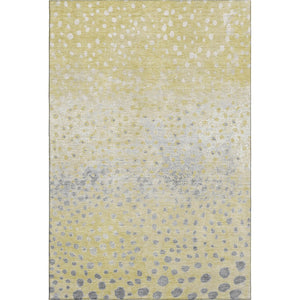 HomeRoots 10' X 14' Gold Ivory Gray Polka Dot Washable Area Rug - Durable, Stain-Resistant, UV Protected Decor 693246