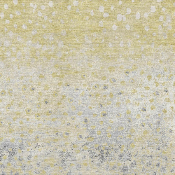 HomeRoots 10' X 14' Gold Ivory Gray Polka Dot Washable Area Rug - Durable, Stain-Resistant, UV Protected Decor 693246
