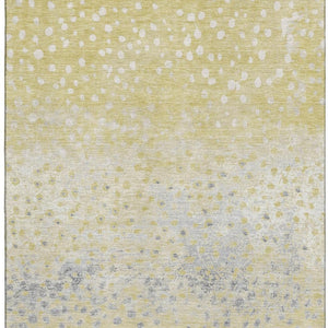 HomeRoots 10' X 14' Gold Ivory Gray Polka Dot Washable Area Rug - Durable, Stain-Resistant, UV Protected Decor 693246