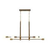 Sabine 42'' Wide 6-Light Linear Chandelier - Pecan with Brushed Gold 69325/6 Elk Lighting