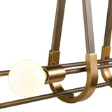 Sabine 42'' Wide 6-Light Linear Chandelier - Pecan with Brushed Gold 69325/6 Elk Lighting