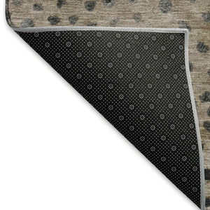 HomeRoots 9' X 12' Washable Area Rug in Khaki Blue Ivory Polka Dots – Durable, UV Protected for Homes & More 693257