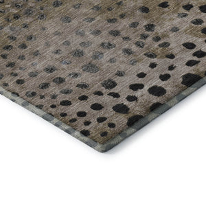 HomeRoots 9' X 12' Washable Area Rug in Khaki Blue Ivory Polka Dots – Durable, UV Protected for Homes & More 693257