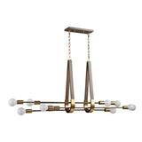 Sabine 58'' Wide 10-Light Linear Chandelier - Pecan with Brushed Gold 69326/10 Elk Lighting