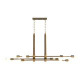 Sabine 58'' Wide 10-Light Linear Chandelier - Pecan with Brushed Gold 69326/10 Elk Lighting