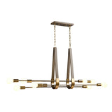 Sabine 58'' Wide 10-Light Linear Chandelier - Pecan with Brushed Gold 69326/10 Elk Lighting