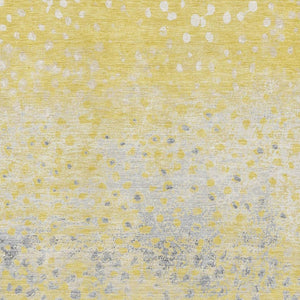 HomeRoots 5' X 8' Washable Yellow Gray Ivory Polka Dot Area Rug with UV Protection for Playful Spaces 693260