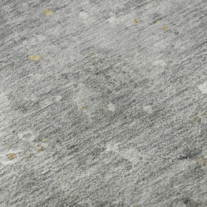 HomeRoots 8' Round Gray Gold and Ivory Oriental Washable Rug – Durable, UV-Protected, Stylish for Home & More! 693267